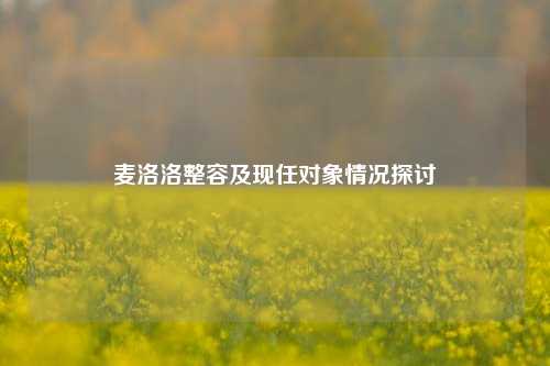 麦洛洛整容及现任对象情况探讨