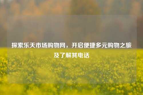 探索乐天市场购物网，开启便捷多元购物之旅及了解其电话