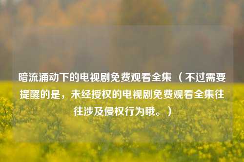暗流涌动下的电视剧免费观看全集 （不过需要提醒的是，未经授权的电视剧免费观看全集往往涉及侵权行为哦。）