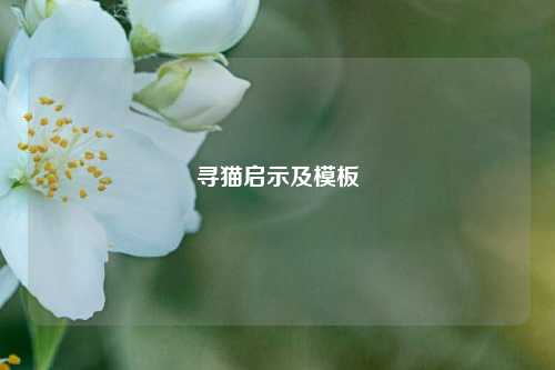 寻猫启示及模板