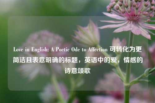 Love in English: A Poetic Ode to Affection 可转化为更简洁且表意明确的标题，英语中的爱，情感的诗意颂歌