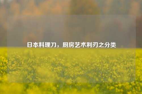 日本料理刀，厨房艺术利刃之分类