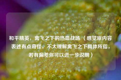 和平精英，禽飞之下的热血战场 （感觉原内容表述有点奇怪，不太理解禽飞之下具体所指，若有偏差你可以进一步说明）