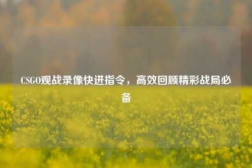 CSGO观战录像快进指令，高效回顾精彩战局必备
