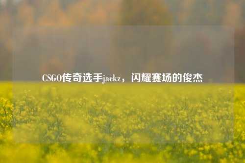 CSGO传奇选手jackz，闪耀赛场的俊杰