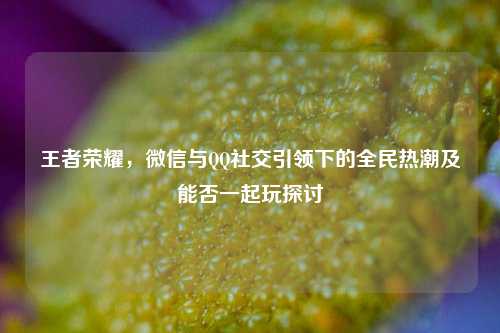 王者荣耀，微信与QQ社交引领下的全民热潮及能否一起玩探讨