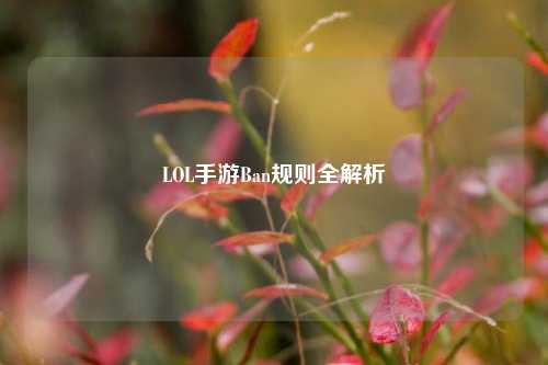 LOL手游Ban规则全解析