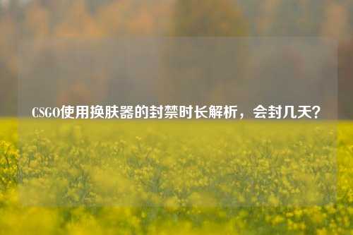 CSGO使用换肤器的封禁时长解析，会封几天？