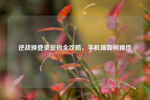 逆战换登录密码全攻略，手机端如何操作