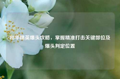 和平精英爆头攻略，掌握精准打击关键部位及爆头判定位置
