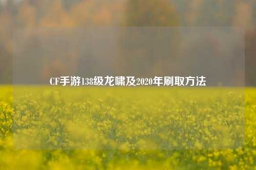 CF手游138级龙啸及2020年刷取方法