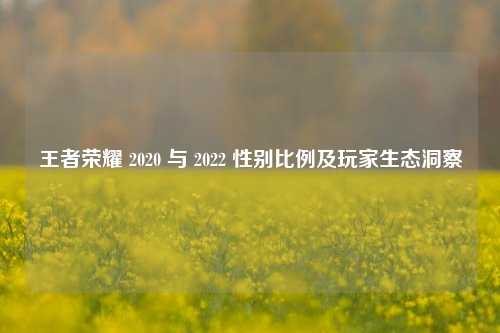 王者荣耀 2020 与 2022 性别比例及玩家生态洞察