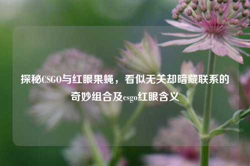 探秘CSGO与红眼果蝇,看似无关却暗藏联系的奇妙组合及csgo红眼含义