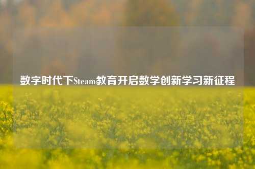 数字时代下Steam教育开启数学创新学习新征程