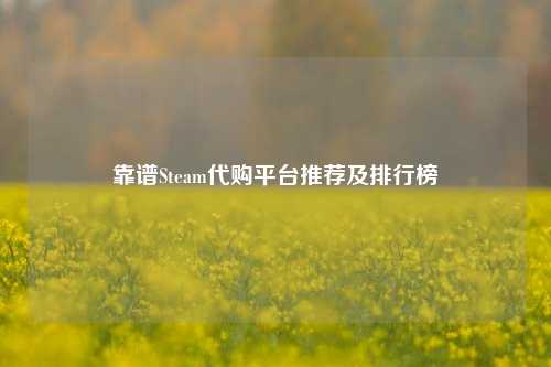 靠谱Steam代购平台推荐及排行榜