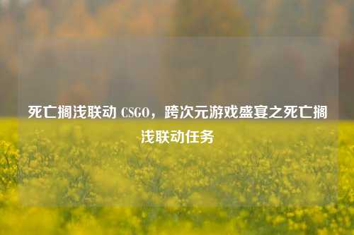 死亡搁浅联动 CSGO，跨次元游戏盛宴之死亡搁浅联动任务