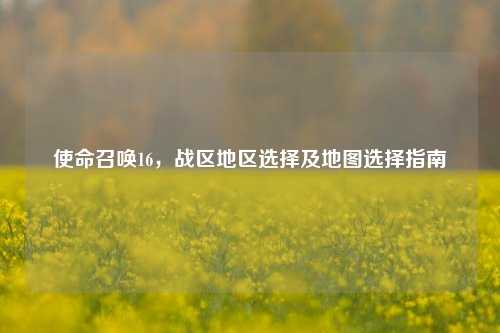 使命召唤16,战区地区选择及地图选择指南