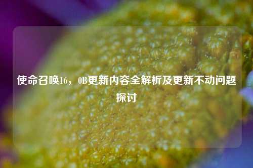 使命召唤16，0B更新内容全解析及更新不动问题探讨