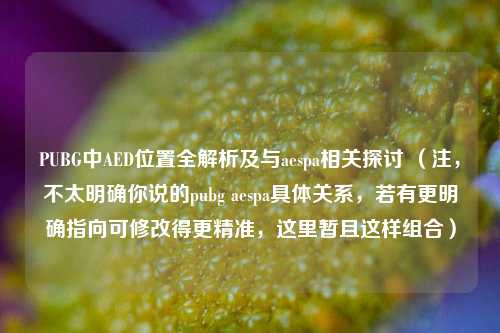 PUBG中AED位置全解析及与aespa相关探讨 (注,不太明确你说的pubg aespa具体关系,若有更明确指向可修改得更精准,这里暂且这样组合)