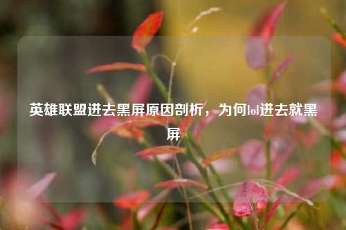 英雄联盟进去黑屏原因剖析,为何lol进去就黑屏