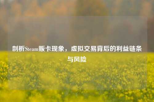 剖析Steam贩卡现象,虚拟交易背后的利益链条与风险