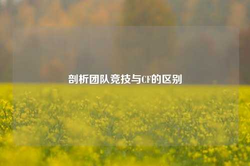 剖析团队竞技与CF的区别