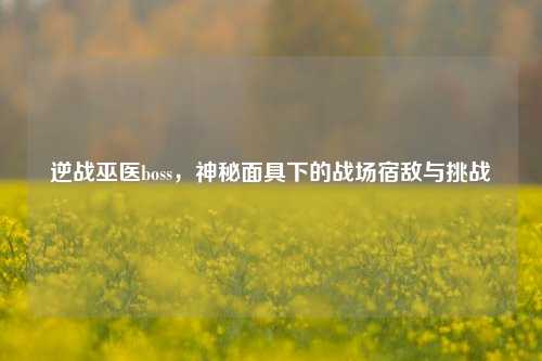 逆战巫医boss,神秘面具下的战场宿敌与挑战