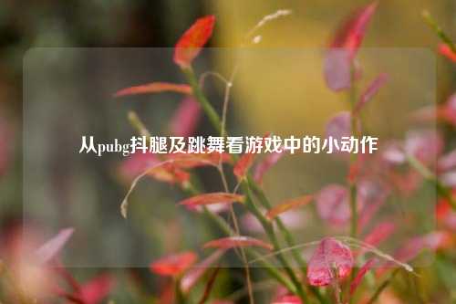 从pubg抖腿及跳舞看游戏中的小动作