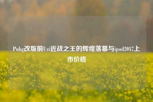 Pubg改版前Uzi近战之王的辉煌落幕与ipad2017上市价格