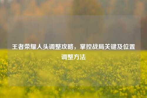 王者荣耀人头调整攻略,掌控战局关键及位置调整方法