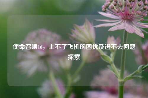 使命召唤16，上不了飞机的困扰及进不去问题探索