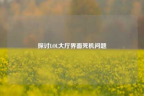 探讨LOL大厅界面死机问题