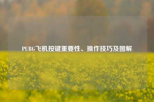 PUBG飞机按键重要性、操作技巧及图解