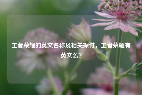 王者荣耀的英文名称及相关探讨,王者荣耀有英文么?