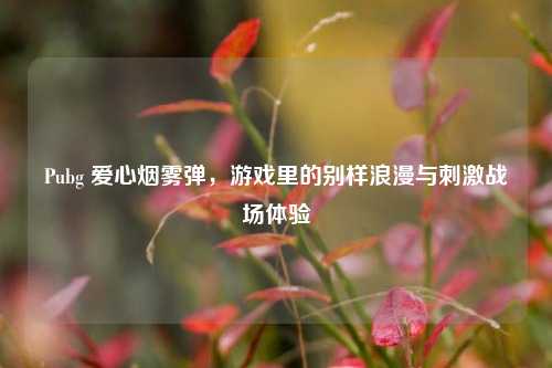 Pubg 爱心烟雾弹,游戏里的别样浪漫与刺激战场体验