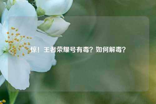 惊!王者荣耀号有毒?如何解毒?