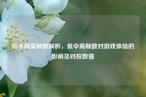 和平精英帧数解析，低中高帧数对游戏体验的影响及对应数值