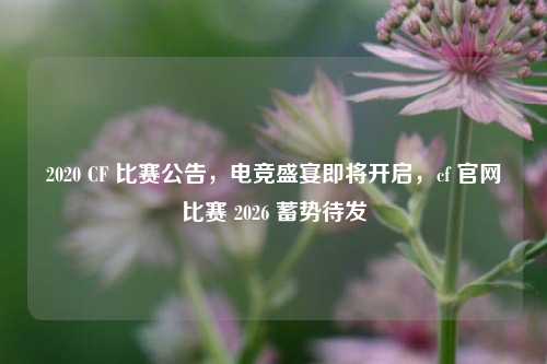 2020 CF 比赛公告，电竞盛宴即将开启，cf 官网比赛 2026 蓄势待发