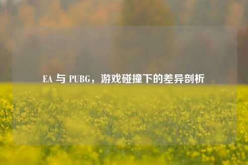 EA 与 PUBG,游戏碰撞下的差异剖析
