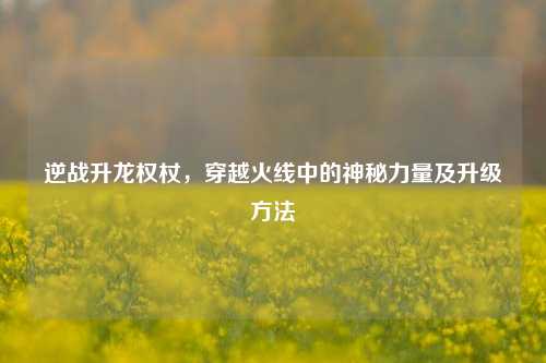 逆战升龙权杖,穿越火线中的神秘力量及升级方法