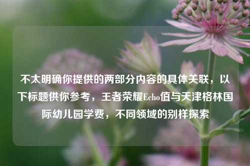 不太明确你提供的两部分内容的具体关联，以下标题供你参考，王者荣耀Echo值与天津格林国际幼儿园学费，不同领域的别样探索
