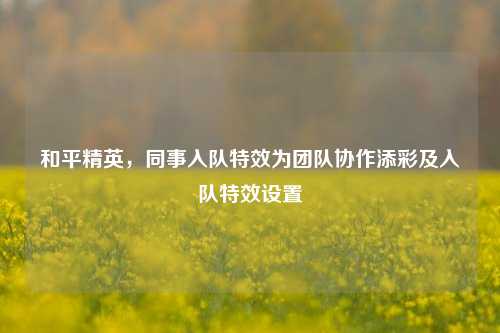 和平精英,同事入队特效为团队协作添彩及入队特效设置