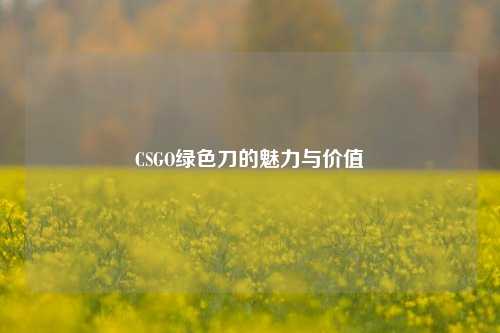 CSGO绿色刀的魅力与价值