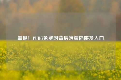 警惕！PUBG免费网背后暗藏陷阱及入口