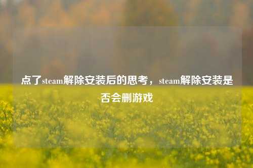 点了steam解除安装后的思考,steam解除安装是否会删游戏