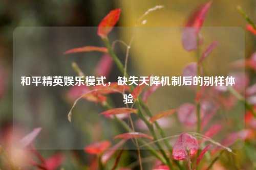 和平精英娱乐模式，缺失天降机制后的别样体验