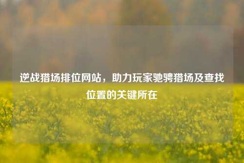 逆战猎场排位网站,助力玩家驰骋猎场及查找位置的关键所在