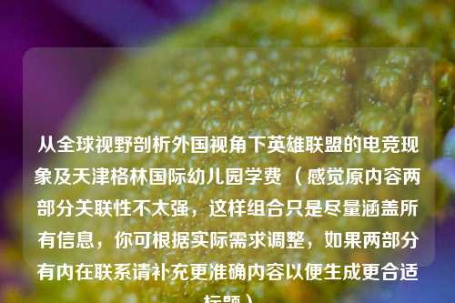 从全球视野剖析外国视角下英雄联盟的电竞现象及天津格林国际幼儿园学费 （感觉原内容两部分关联性不太强，这样组合只是尽量涵盖所有信息，你可根据实际需求调整，如果两部分有内在联系请补充更准确内容以便生成更合适标题）