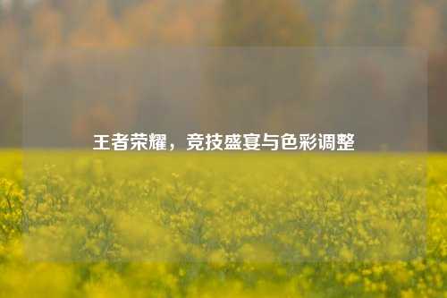 王者荣耀,竞技盛宴与色彩调整