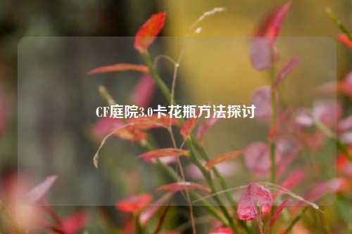 CF庭院3.0卡花瓶方法探讨